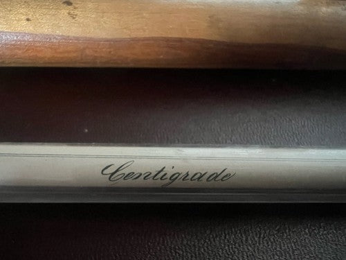 🔴 CENTIGRADO termometro ampolla vetro grande anni 50 con astuccio legno