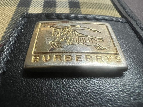 🔴 BURBERRY porta agenda tessuto check interno seta moirè nera ORIGINALE vintage