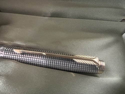 🔴 PARKER 75 fountain pen STERLING SILVER Sonnet ciselè GOLD nib XF