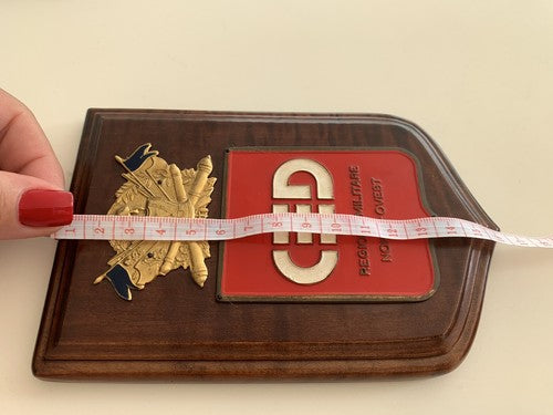 🔴 CREST militare CED Regione Militare Nord Ovest scudo legno