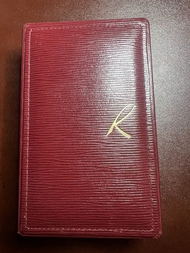 🔴 RE CARLO scatola collier gioiello custodia similpelle rosso bordeaux