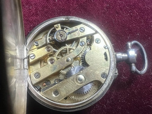 Montre Poche Argent 800 Femme Levier-Dos De Examen Pièces Style Vintage 