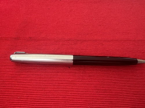 🔴 PARKER mechanical pencil pen black with yellow diamond-cut stone vintage 
