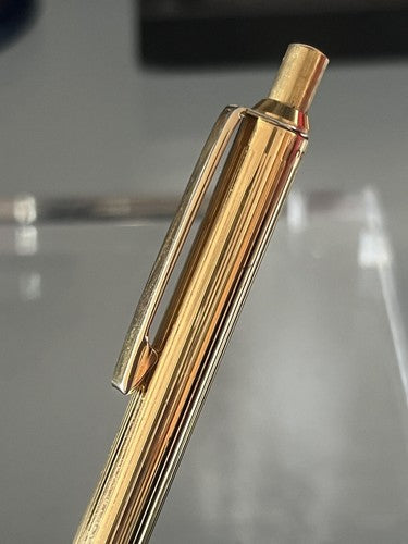🔴 NOVA gold-plated metal push-button ballpoint pen writes vintage 