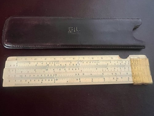Règle Albert Nestler N.11 Calculatrice Dessin Technique Fourreau Cuir Vintage