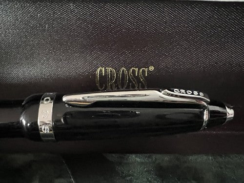 Cross Stylo-Plume Stylo à Plume Townsend Laque Noire A Cartouche Écrit À Boîte