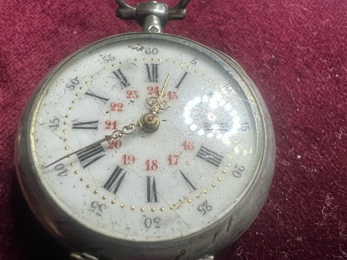 Montre Poche Argent 800 Femme Levier-Dos De Examen Pièces Style Vintage