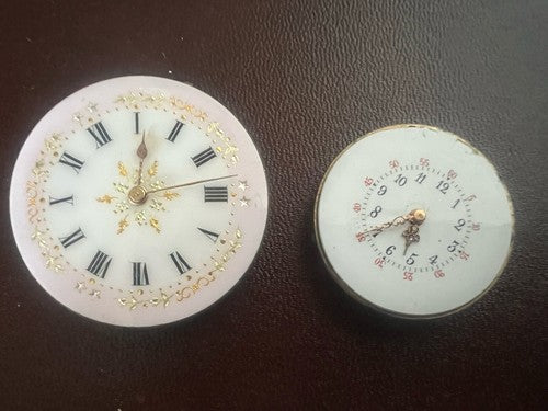 Mouvements Montres Poche Cadrans Porcelaine Pièces Ersatz Vintage 