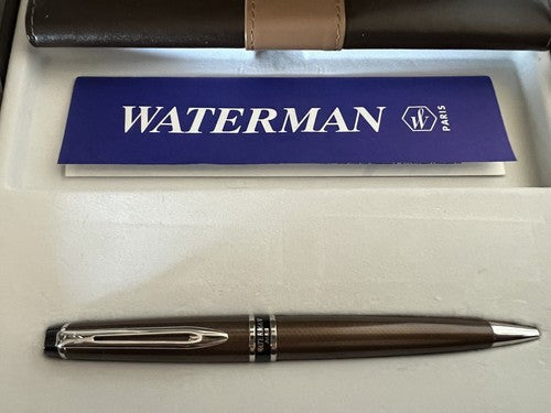 🔴 WATERMAN penna sfera Expert Urban brown in lacca marrone bronzo portapenne