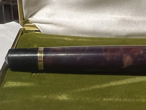 🔴 WATERMAN penna roller legno con venature naturali scrive vintage
