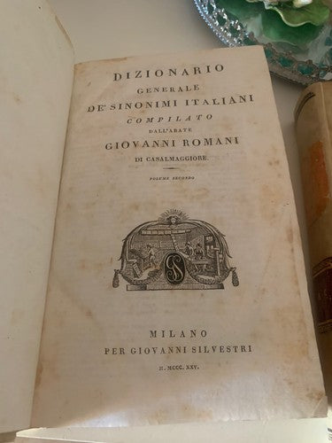 🔴 DIZIONARIO SINONIMI E CONTRARI Abate Antichi libri Giovanni Romani 1825