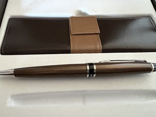 🔴 WATERMAN penna sfera Expert Urban brown in lacca marrone bronzo portapenne
