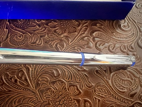 🔴 WATERMAN penna stilografica Seduction cromata profili blu a cartuccia scrive