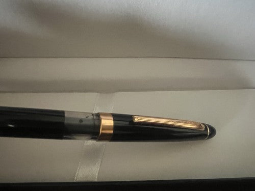 Marksman Füllfederhalter, Schwarz-Gold-Patrone, A-Markierung, Vintage 