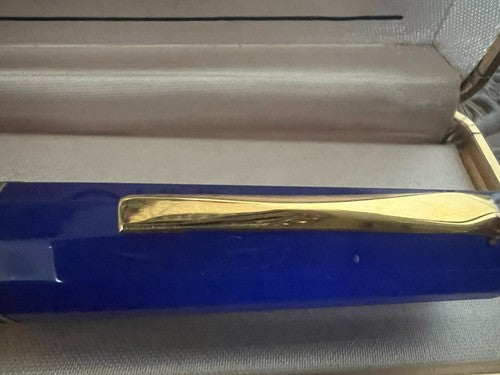 Grand-Mère Stylo-Plume Sphère Extra Résine Bleu Paysage Europeenne 1992 Limité
