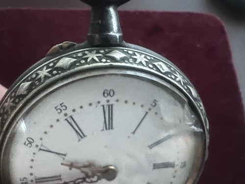 🔴 AMEDEE BOJET Herren-Taschenuhr, brünierter Stahl, funktionsfähig, antik, 1897 
