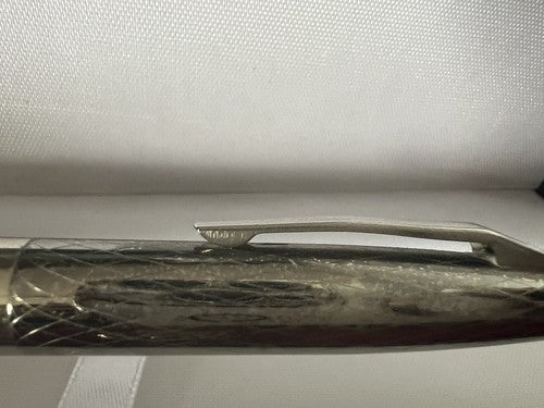 🔴 Kolbenfüllfederhalter aus verchromtem Metall mit Goldfeder, schreibt im Vintage-Stil 