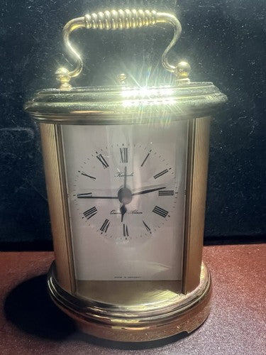 🔴 KIENZLE orologio cappuccina da scrivania ottone funzion quarzo h16 cm vintage