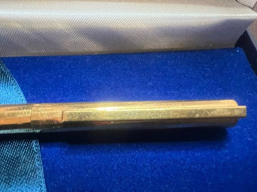 Waterman Stylo-Plume Sphère Torsadé Plaqué Or Facettes Avec Trousse Vintage