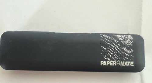 🔴 PAPERMATE penna sfera nera cromata scrive con scatola vintage mai usata
