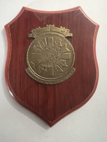 🔴 Crest COMANDO FORZE D'ALTURA scudo legno lucidato e metallo rilievo h 15