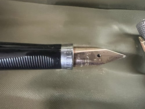 🔴 PARKER 75 fountain pen STERLING SILVER Sonnet ciselè GOLD nib XF