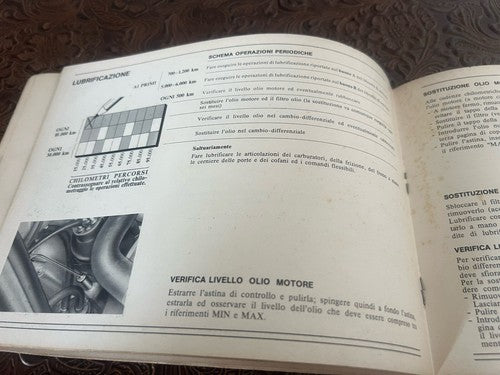 Alfetta 1.6 Livret Voiture Utilization Entretien Italien Original Vintage 