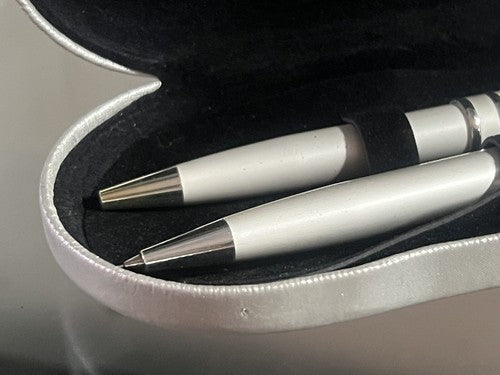 Mercedes Stylo-Plume Sphère + Crayon Mécanique Laque Argent de Collection