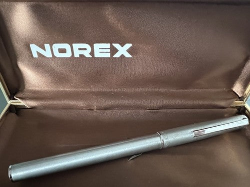 🔴 NOREX penna stilografica cromata satinata cartuccia scrive vintage