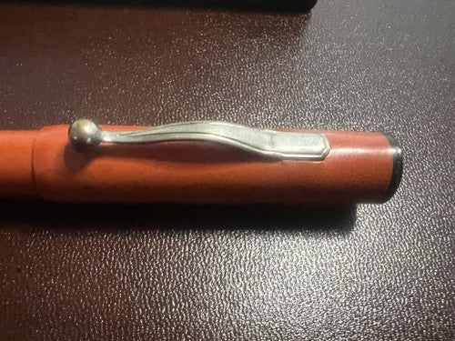 🔴 Penna stilografica ARANCIONE a leva scrive vintage 1930