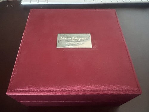 🔴 SALVATORE FERRAGAMO custodia occhiali fodero di tessuto rosso