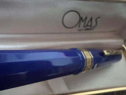 Grand-Mère Stylo-Plume Sphère Extra Résine Bleu Paysage Europeenne 1992 Limité