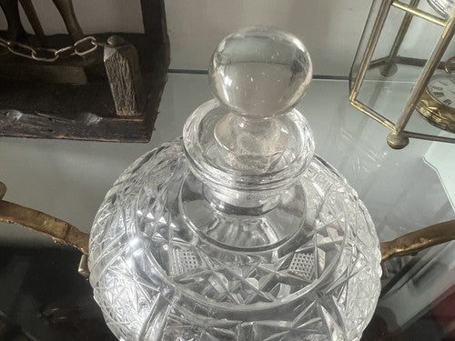 🔴 Porta profumo CRISTALLO essenza porta olio aceto tavola piedistallo vintage