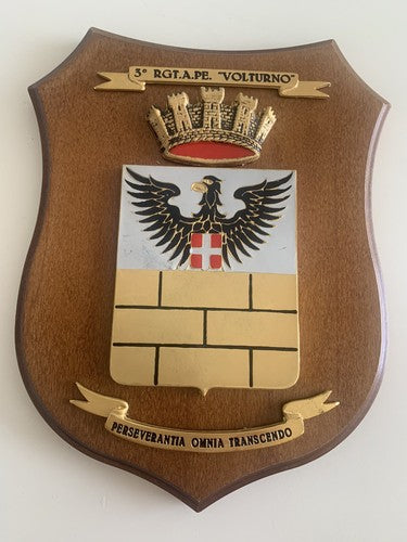 🔴 CREST MILITARE scudo legno vintage 3 Gruppo Missili Volturno