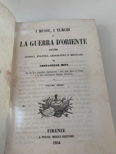 🔴 Buch DER ÖSTLICHE KRIEG Costantino Mini Florence antik 1854 