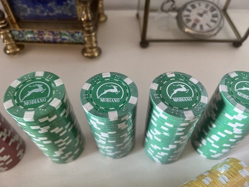 Modiano Jetons 200 Pièces Blister Cartes De Jeu Casino + Livre Sklansky