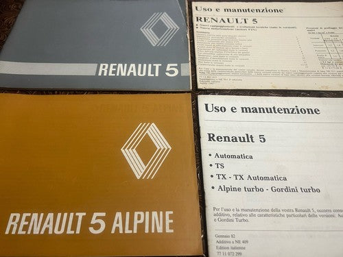 Renault 5 Alpine Anleitung Auto Nutzung und Haltung Gordini Original 4 Stücke 
