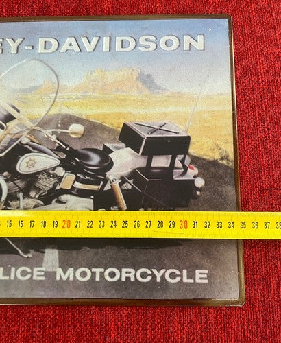 Harley Davidson Panonceau Carré Publicité Display Étain De Vitrine Vintage 