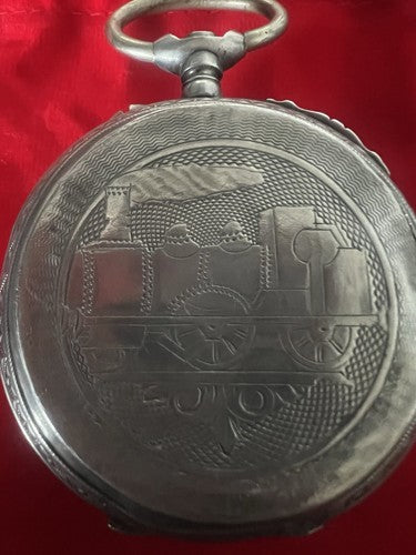 Etui Taschenuhr Silber 800 Massiv Lok Ligne Droite Vintage