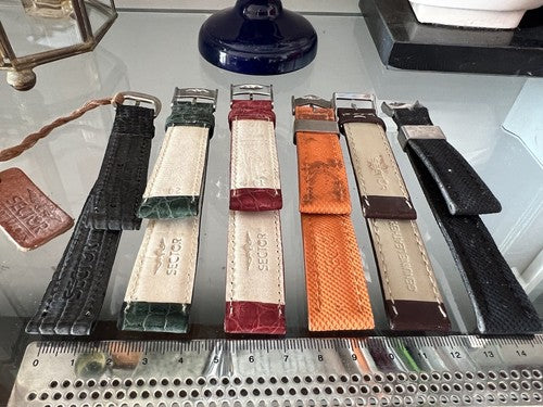 🔴 SECTOR cinturini orologi uomo pelle dimensioni come foto con fibbie 6 PEZZI