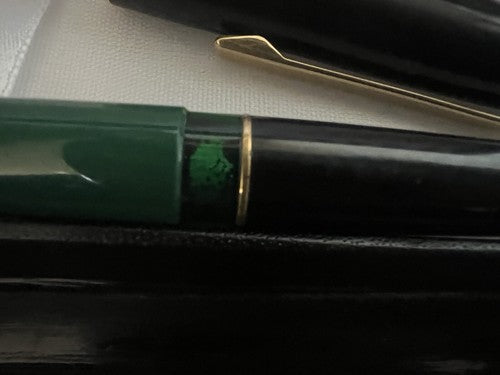 🔴 PELIKAN fountain pen green black MK10 piston writes cap lesion 2 