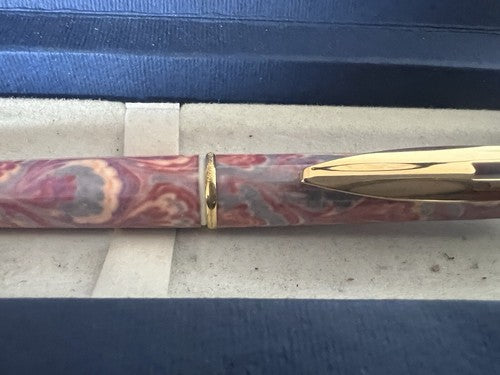 Waterman Stylo-Plume Sphère Reflex Rose Avec Décor Profils Doré Écrit Vintage