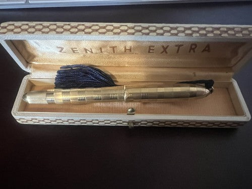 🔴 ZENITH penna stilografica Extra pennino ORO scrive gioiello vintage 1940