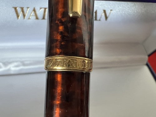 🔴 WATERMAN penna sfera Carene Deluxe lacca marmorizzata profili dorati