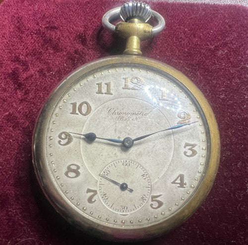 Chronometer Montre Poche Homme Remontage Manuel Fonctionne Vintage 