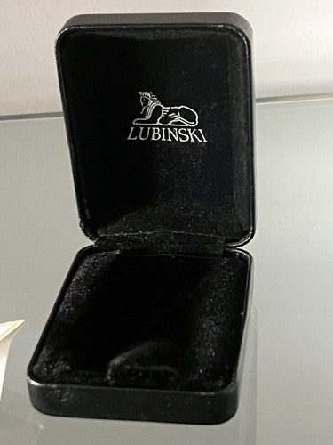 🔴 LUBINSKI scatola accendino pelle nera con garanzia misura interna 3,5x6,5 cm