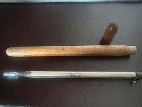 🔴 CENTIGRADE großes Glasampullenthermometer aus den 50er Jahren mit Holzkasten 