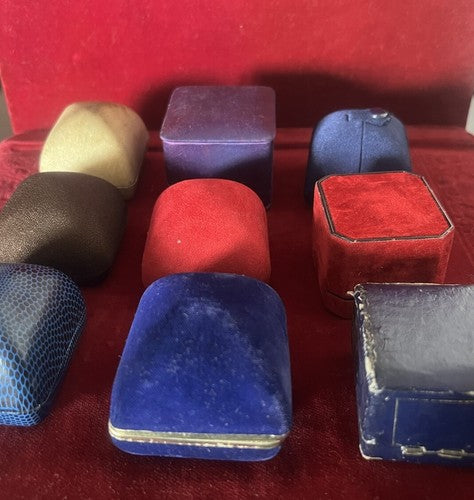 Boîtes Anneau Cas Münzetuis Münzetui Cas Bijou Lot 9 Pièces Vintage 