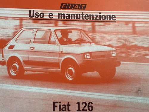 Fiat 126 Booklet Car Use Maintenance Italian Original Vintage