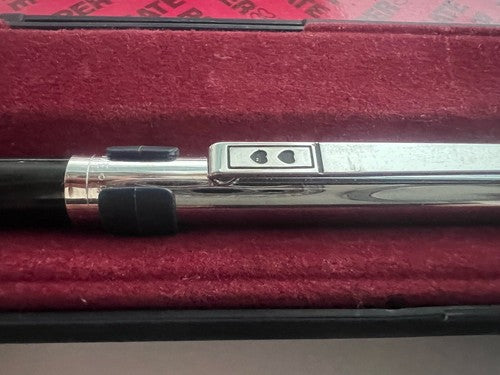 🔴 PAPERMATE penna sfera nera cromata scrive con scatola vintage mai usata